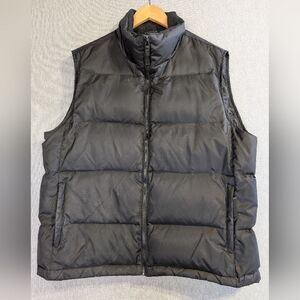 Tera Gear Puffer Vest Women's Large Black Full Zip Down Feather Fill